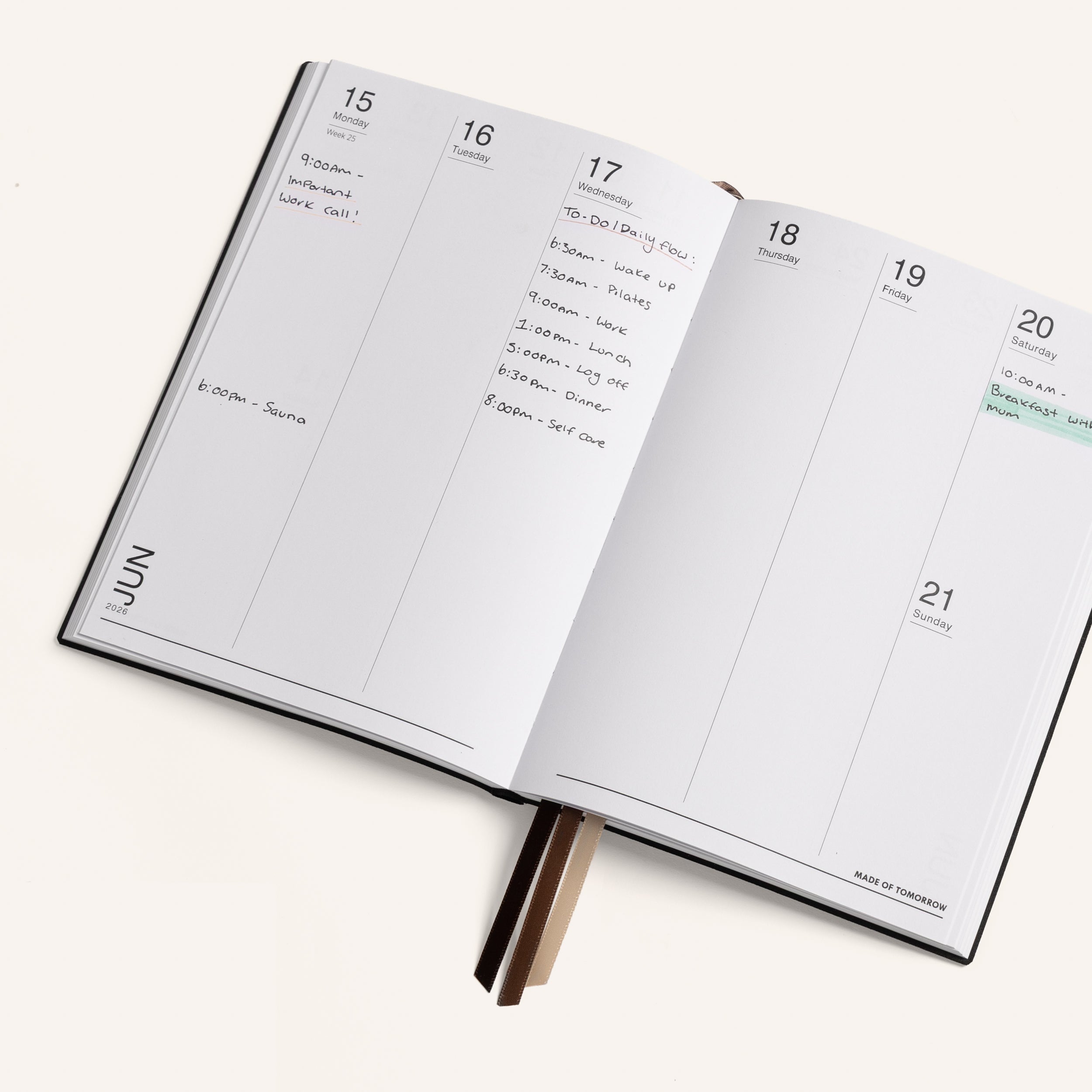 2026 A5 Vertical Weekly Diary - Faux Leather