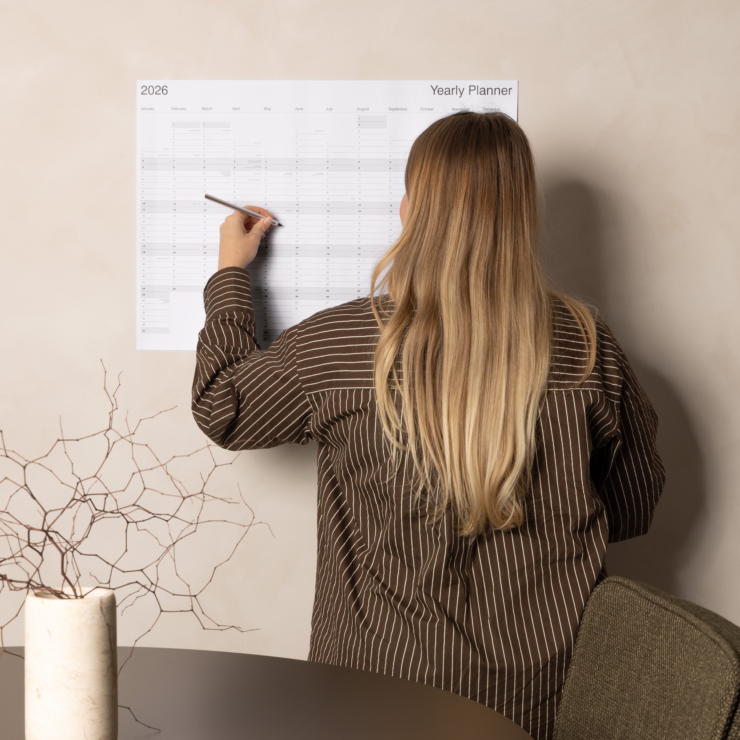 2026 Yearly Wall Planner
